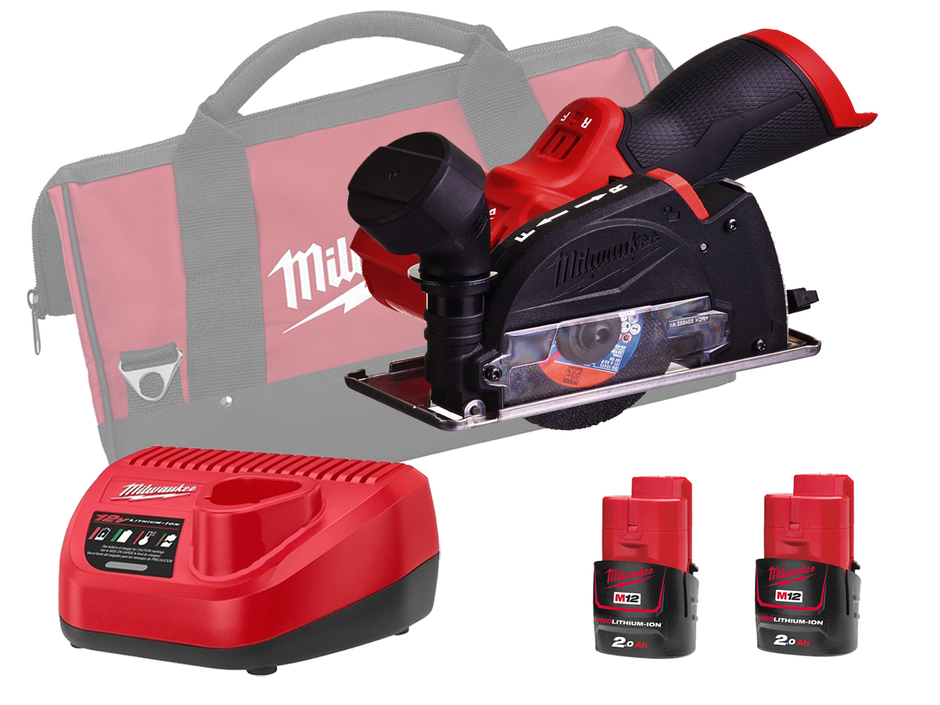 Milwaukee M12FCOT 12V Fuel Sub Compact Multi-Material Cut-Off Tool - 2.0Ah Pack