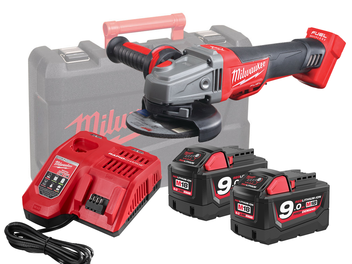 Milwaukee M18CAG115XPDB 18V Fuel 115mm Breaking Grinder With Paddle Switch - 9.0Ah Pack