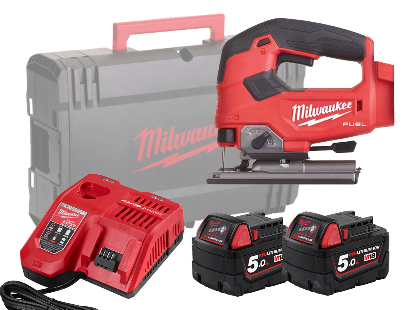 Milwaukee M18FJS 18V Fuel Jigsaw With Top-Handle and 5 Stage Pendulum Action - 5.0Ah Pack
