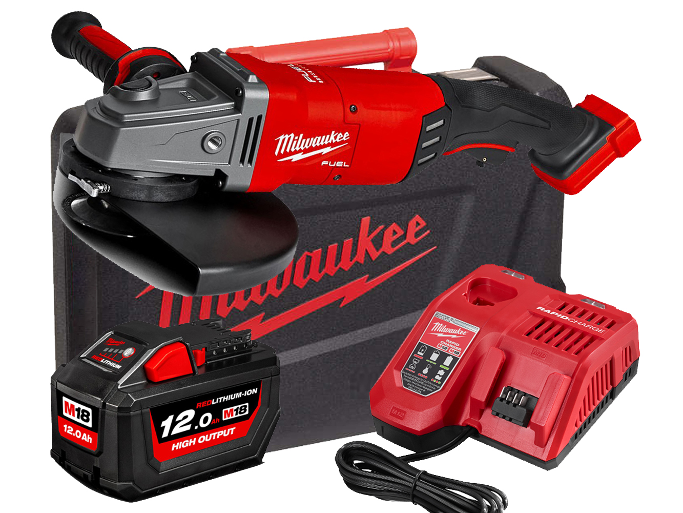 Milwaukee M18FLAG230XPDB 18V Fuel 230mm Large Breaking Grinder With Paddle Switch - 12.0Ah Pack