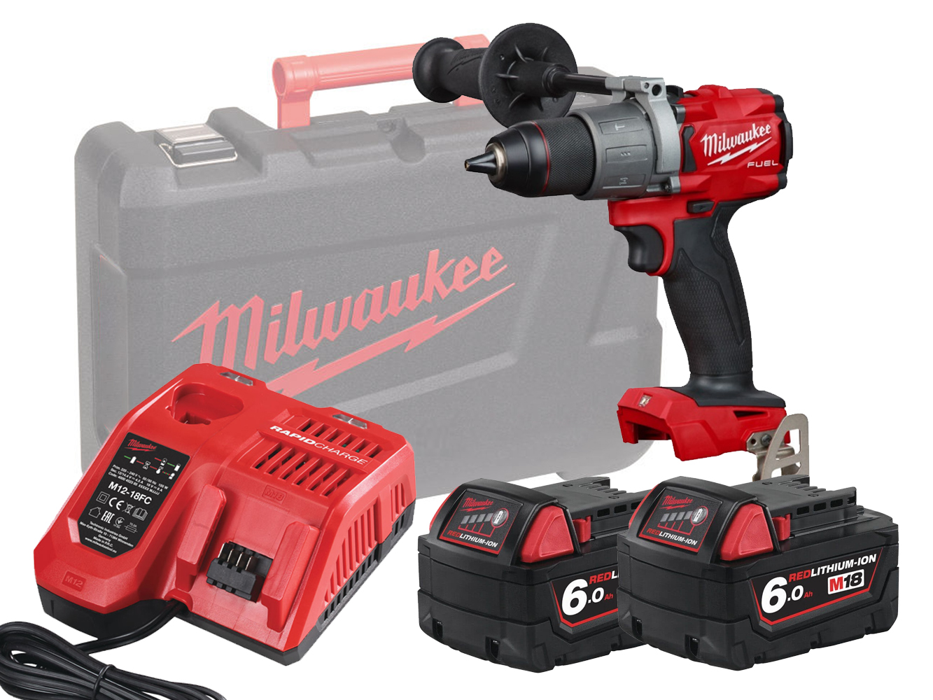 Milwaukee M18FPD2 18V Fuel Brushless Percussion Drill - 6.0Ah Pack