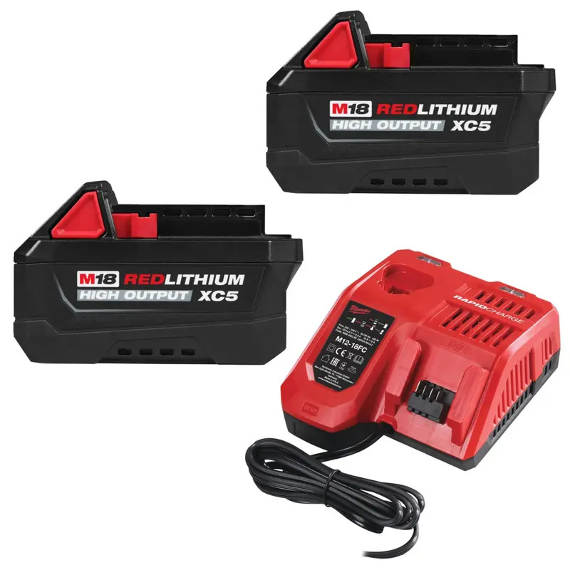 Milwaukee M18HNRG-5XC 5.0ah XC High Output Twin Battery & Charger Pack