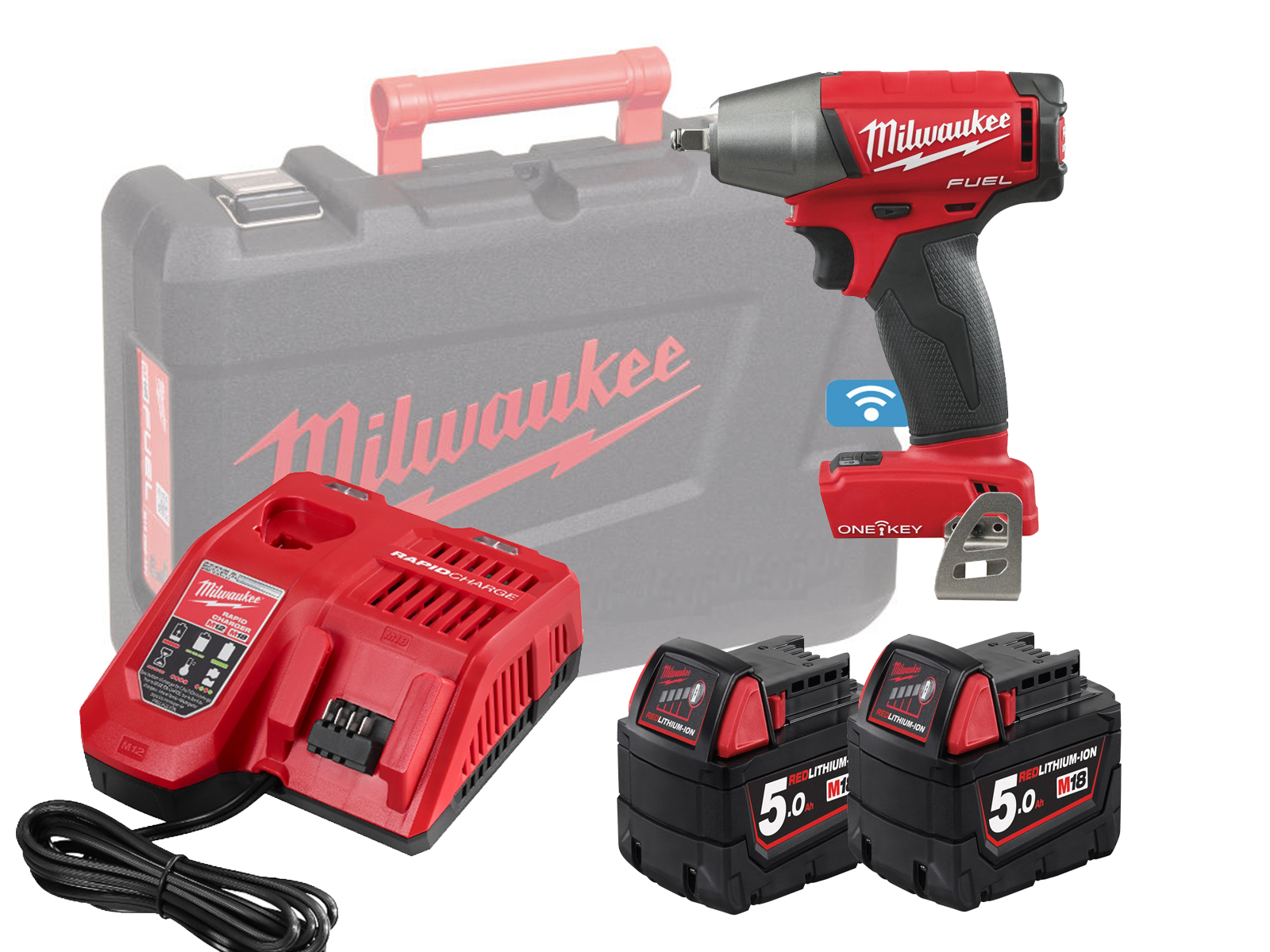 Milwaukee M18ONEIWF38 One-Key 18V Fuel 3/8in Impact Wrench - 5.0Ah Pack