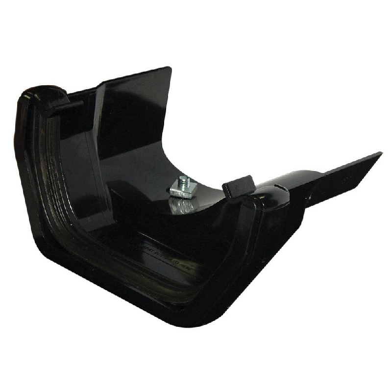 Floplast RDS3BL 114mm Square Gutter to Cast Iron Ogee - Right Hand Adaptor - Black