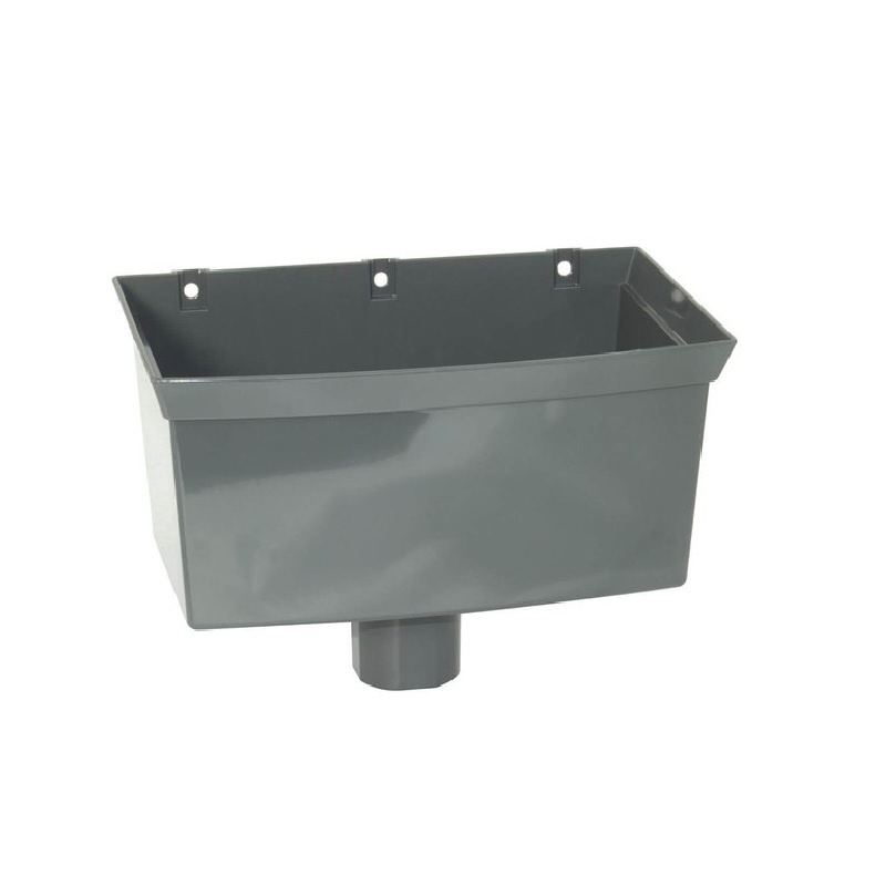 Floplast RHS1AG 68mm Round / 65mm Square Downpipe - Hopper - Anthracite Grey