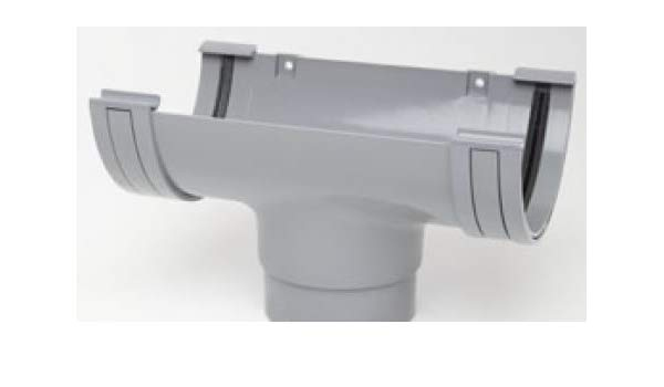 Polypipe 150mm Half Round Gutter Running Outlet Grey