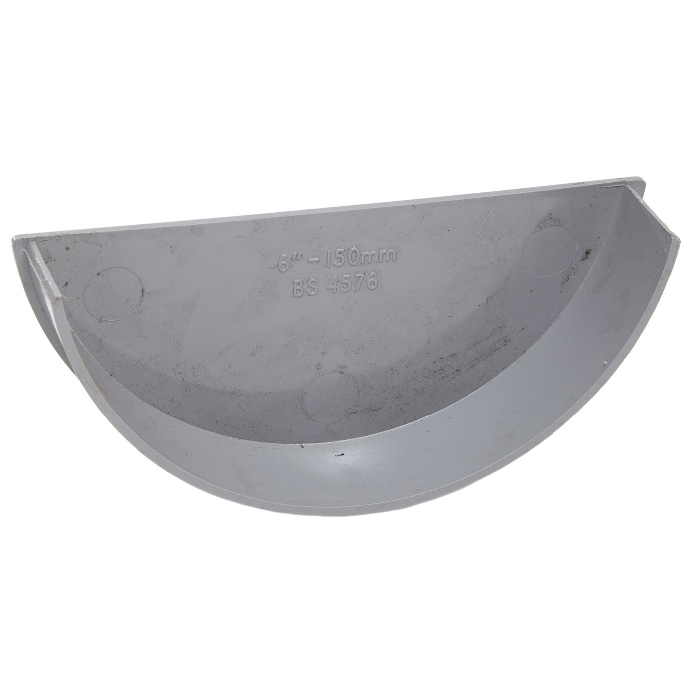 Polypipe 150mm Half Round Gutter Internal Stop End Grey