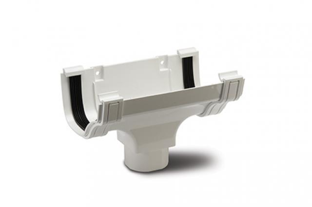 Polypipe 130mm Ogee Gutter Running Outlet White