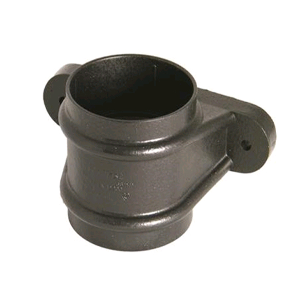 Floplast RS2CI 68mm Round Downpipe - Socket With Fixing Lugs - Faux Cast Iron
