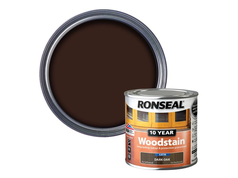 Ronseal 10 Year Woodstain Dark Oak 250ml RSL10WSDO250