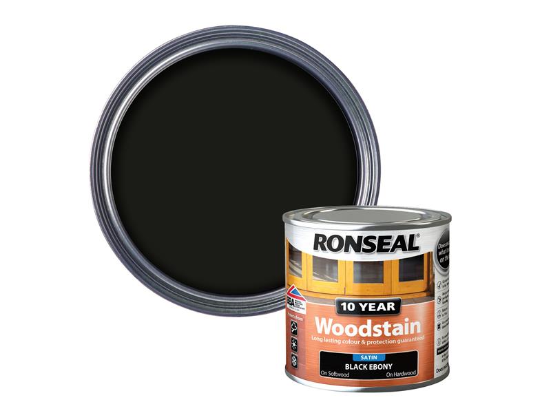 Ronseal 10 Year Woodstain Ebony 250ml RSL10WSEB250