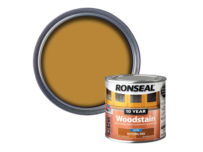 Ronseal 10 Year Woodstain Natural Oak 250ml RSL10WSNO250