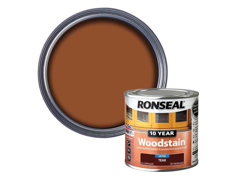 Ronseal 10 Year Woodstain Teak 250ml RSL10WST250