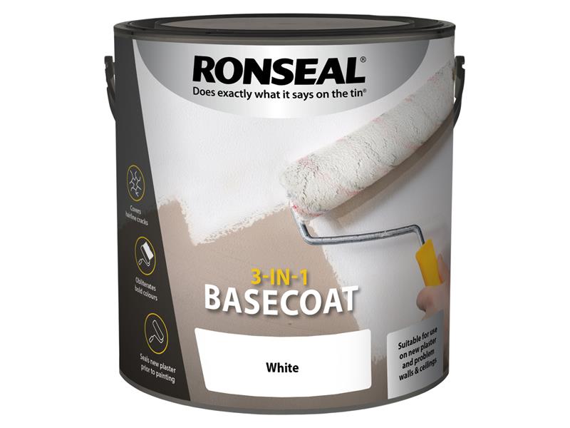 Ronseal 3-in-1 Basecoat White 2.5 litre RSL39399