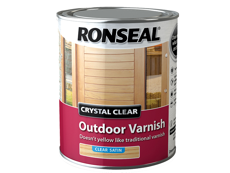 Ronseal Crystal Clear Outdoor Varnish Satin 750ml RSLCCODVS750