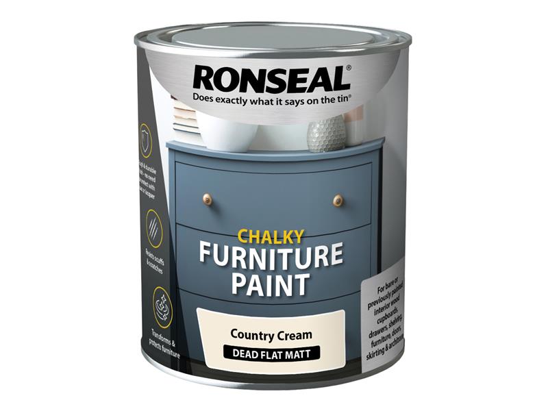 Ronseal Chalky Furniture Paint Country Cream 750ml RSLCFPCC750