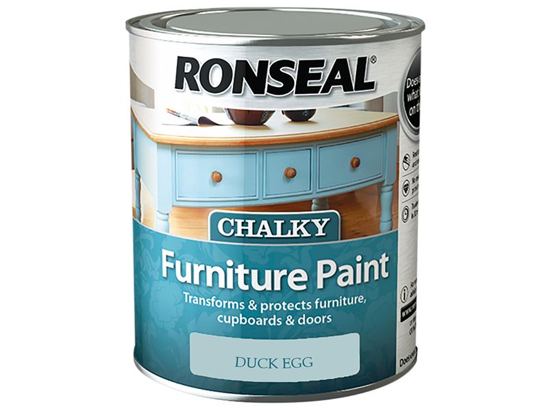 Ronseal Chalky Furniture Paint Duck Egg 750ml RSLCFPDE750