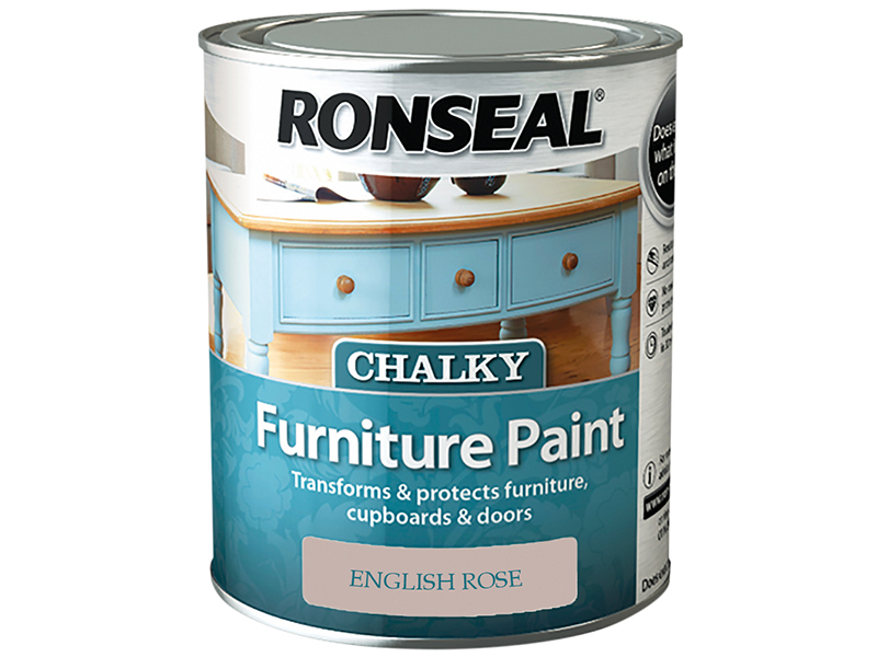 Ronseal Chalky Furniture Paint English Rose 750ml RSLCFPER750