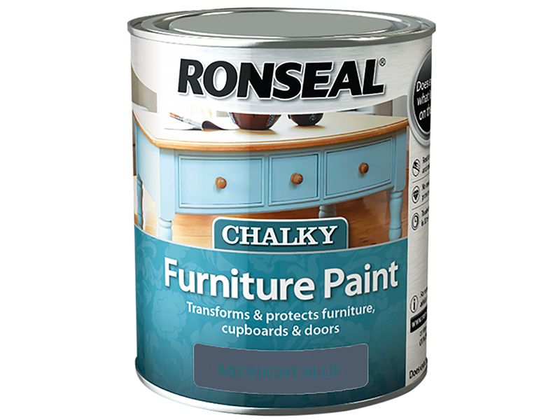 Ronseal Chalky Furniture Paint Midnight Blue 750ml RSLCFPMB750