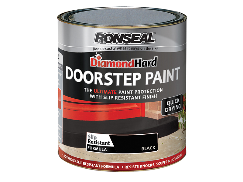 Ronseal Diamond Hard Doorstep Paint Black 250ml RSLDHDSPB250