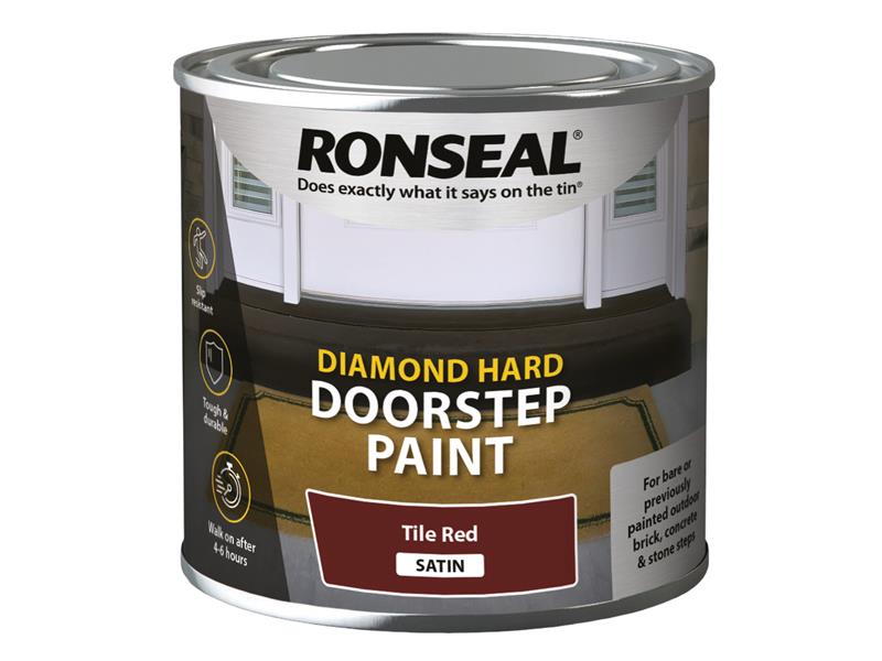 Ronseal Diamond Hard Doorstep Paint Red 250ml RSLDHDSPR250