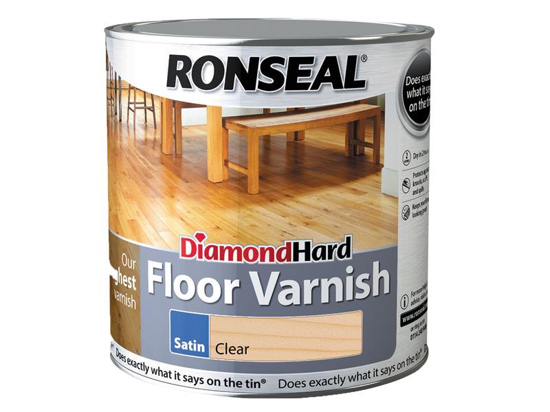 Ronseal Diamond Hard Floor Varnish Satin 2.5 litre RSLDHFVS25L