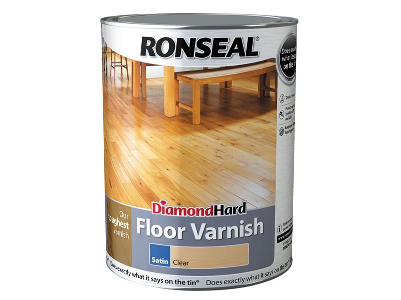 Ronseal Diamond Hard Floor Varnish Satin 5 litre RSLDHFVS5L