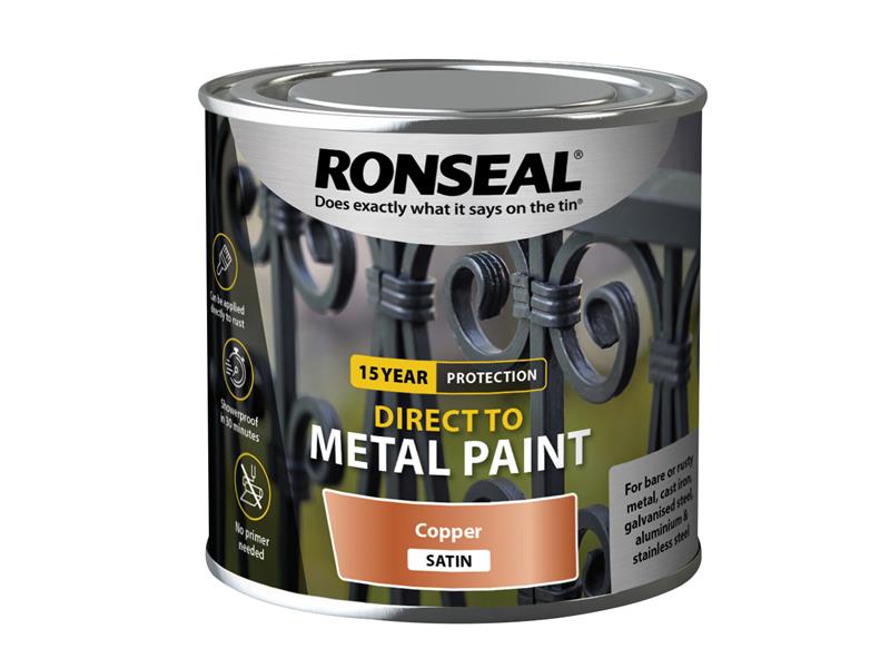 Ronseal Direct to Metal Paint Copper Satin 250ml RSLDTMCS250