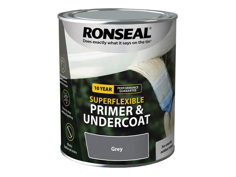 Ronseal Superflexible Primer &amp; Undercoat Grey 750ml RSLEWPGRY750