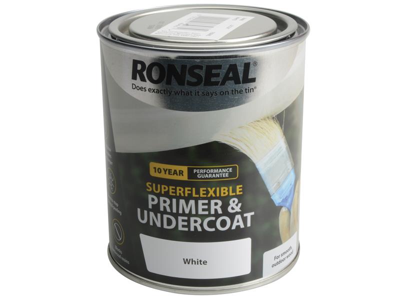 Ronseal Superflexible Primer &amp; Undercoat White 750ml RSLEWPWHI750