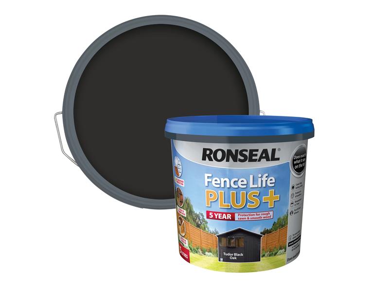 Ronseal Fence Life Plus+ Tudor Black Oak 5 litre RSLFLPPCTBO5