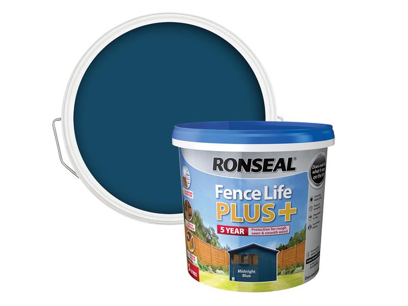 Ronseal Fence Life Plus+ Midnight Blue 5 litre RSLFLPPMB5L