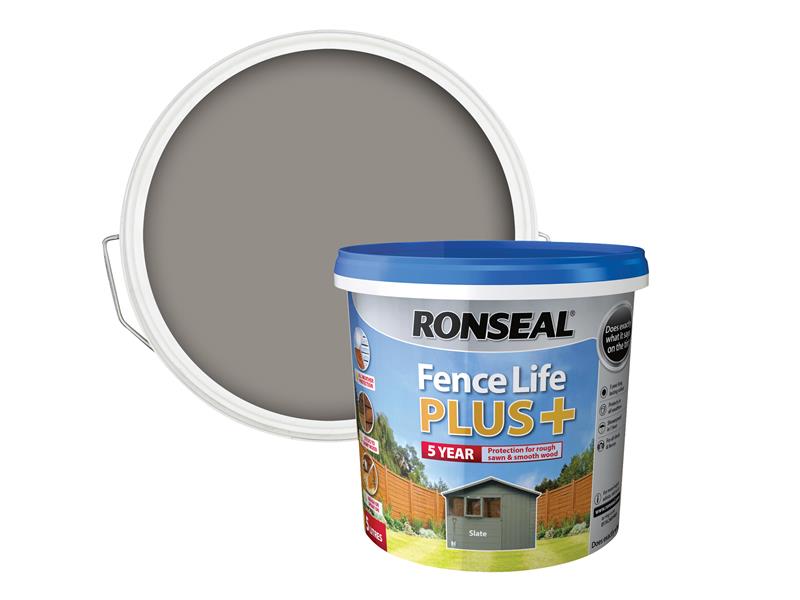 Ronseal Fence Life Plus+ Slate 5 litre RSLFLPPS5L