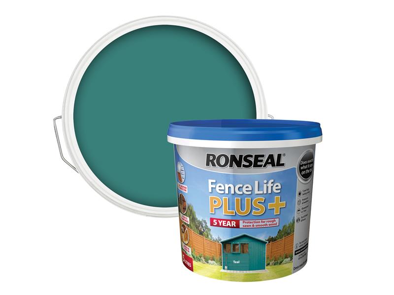 Ronseal Fence Life Plus+ Teal 5 litre RSLFLPPTE5L