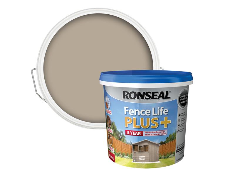 Ronseal Fence Life Plus+ Warm Stone 5 litre RSLFLPPWS5L