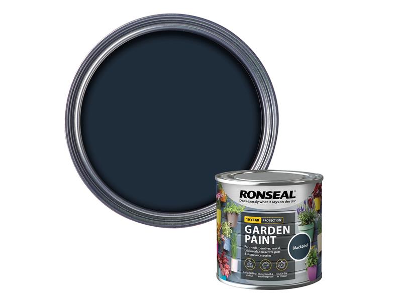 Ronseal Garden Paint Blackbird 250ml RSLGPBLKB250