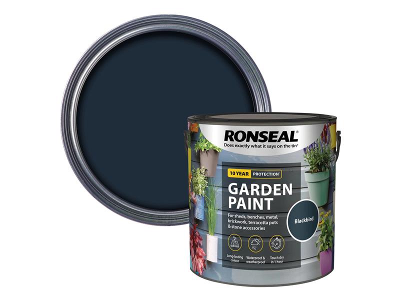 Ronseal Garden Paint Blackbird 2.5 litre RSLGPBLKB25L