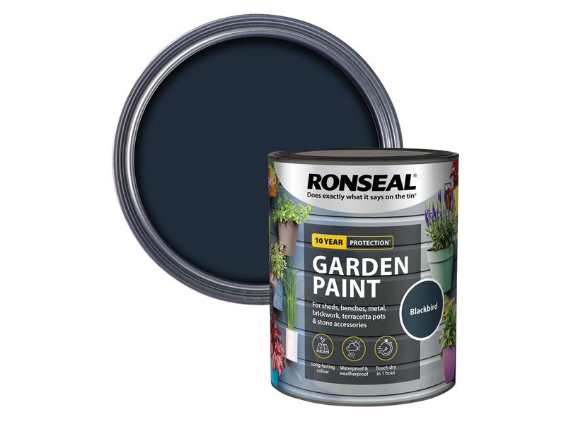 Ronseal Garden Paint Blackbird 750ml RSLGPBLKB750