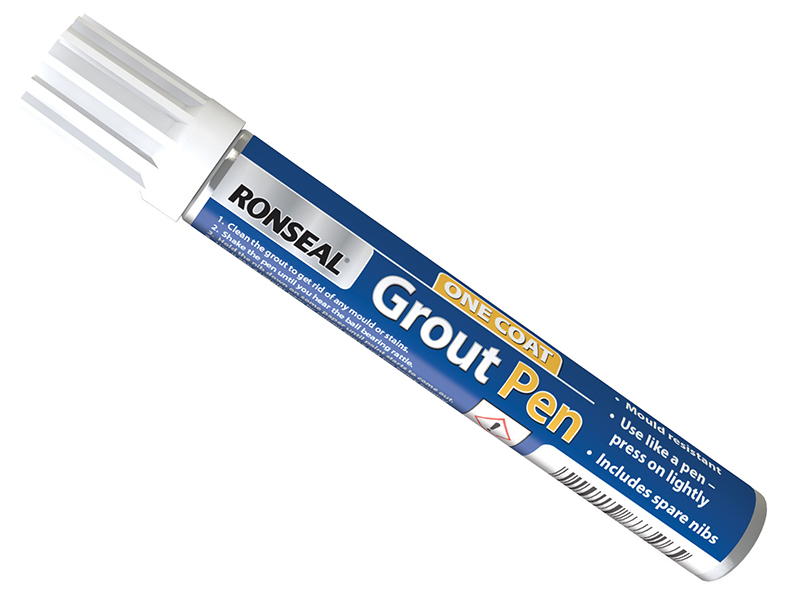 Ronseal One Coat Grout Pen Brilliant White 7ml RSLGPBWH7