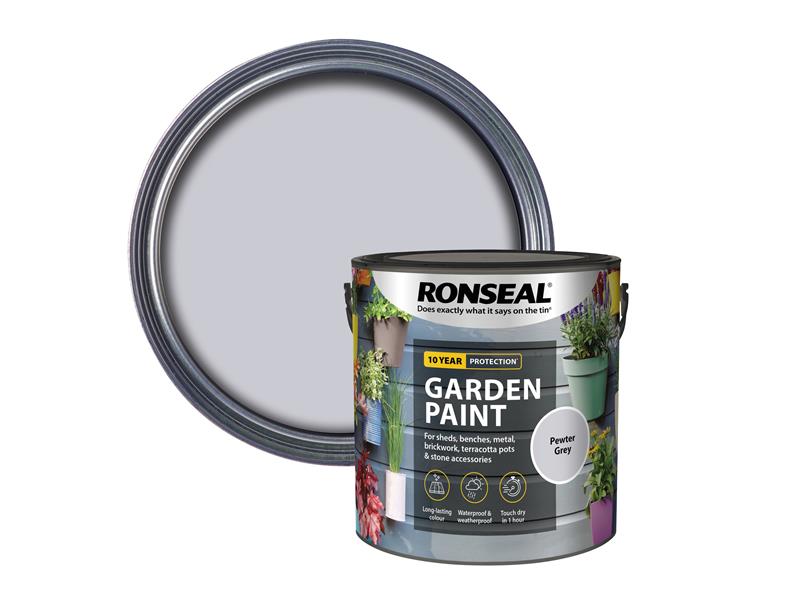 Ronseal Garden Paint Pewter Grey 2.5 litre RSLGPPG25L