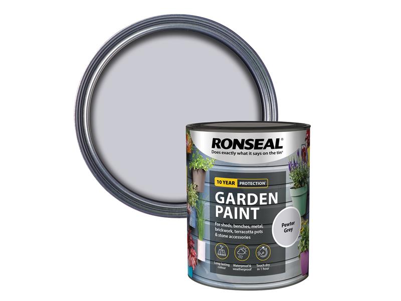 Ronseal Garden Paint Pewter Grey 750ml RSLGPPG750