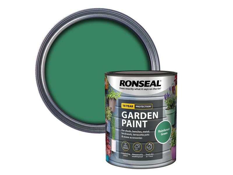 Ronseal Garden Paint Rainforest Green 750ml RSLGPRG750