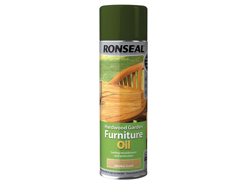 Ronseal Hardwood Garden Furniture Oil Natural Clear Aerosol 500ml RSLHFONCAE