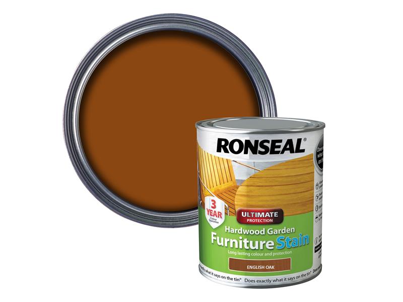 Ronseal Ultimate Protection Hardwood Garden Furniture Stain English Oak 750ml RSLHWFSDO750