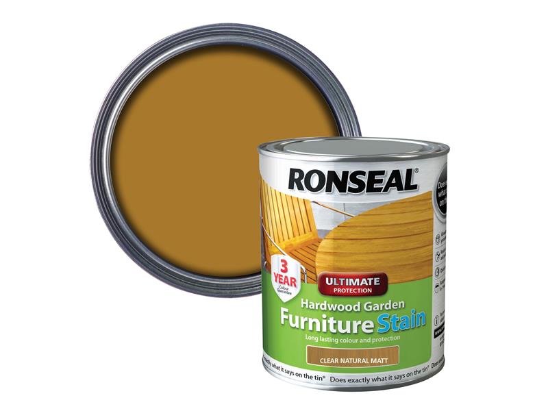 Ronseal Ultimate Protection Hardwood Garden Furniture Stain Natural Matt 750ml RSLHWFSNM750