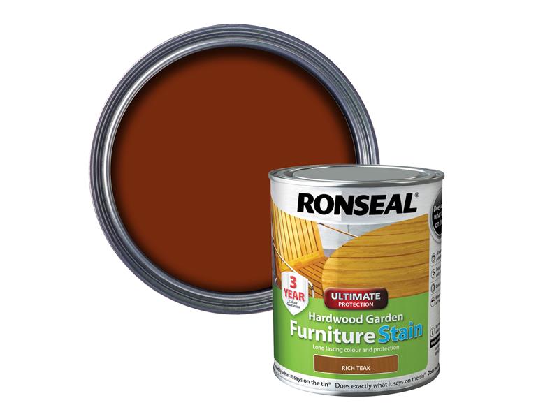 Ronseal Ultimate Protection Hardwood Garden Furniture Stain Rich Teak 750ml RSLHWFSRT50