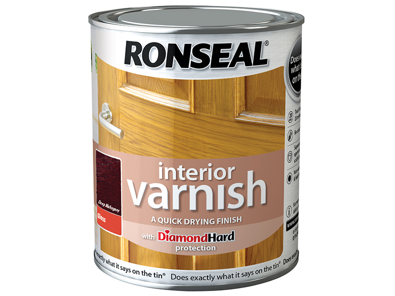 Ronseal Interior Varnish Quick Dry Gloss Deep Mahogany 250ml RSLINGDM250