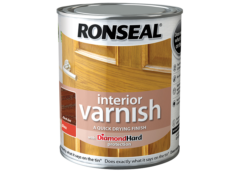 Ronseal Interior Varnish Quick Dry Gloss Dark Oak 250ml RSLINGDO250