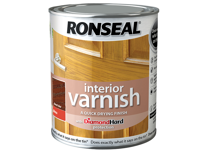 Ronseal Interior Varnish Quick Dry Gloss Dark Oak 750ml RSLINGDO750