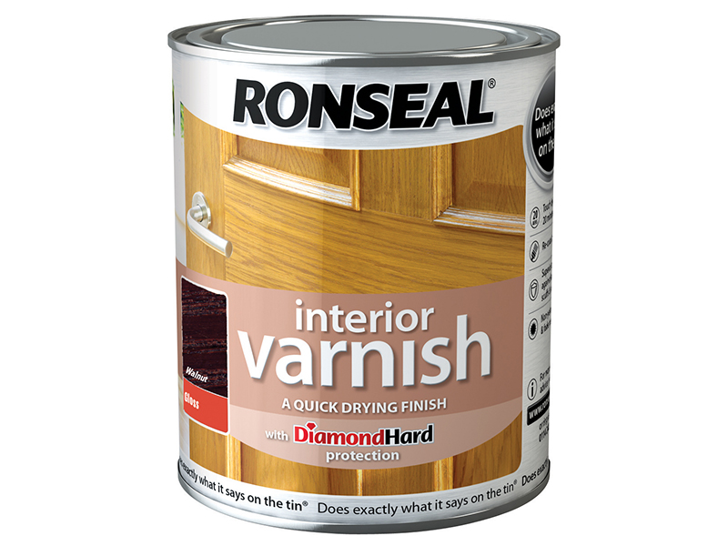 Ronseal Interior Varnish Quick Dry Gloss Walnut 750ml RSLINGWN750